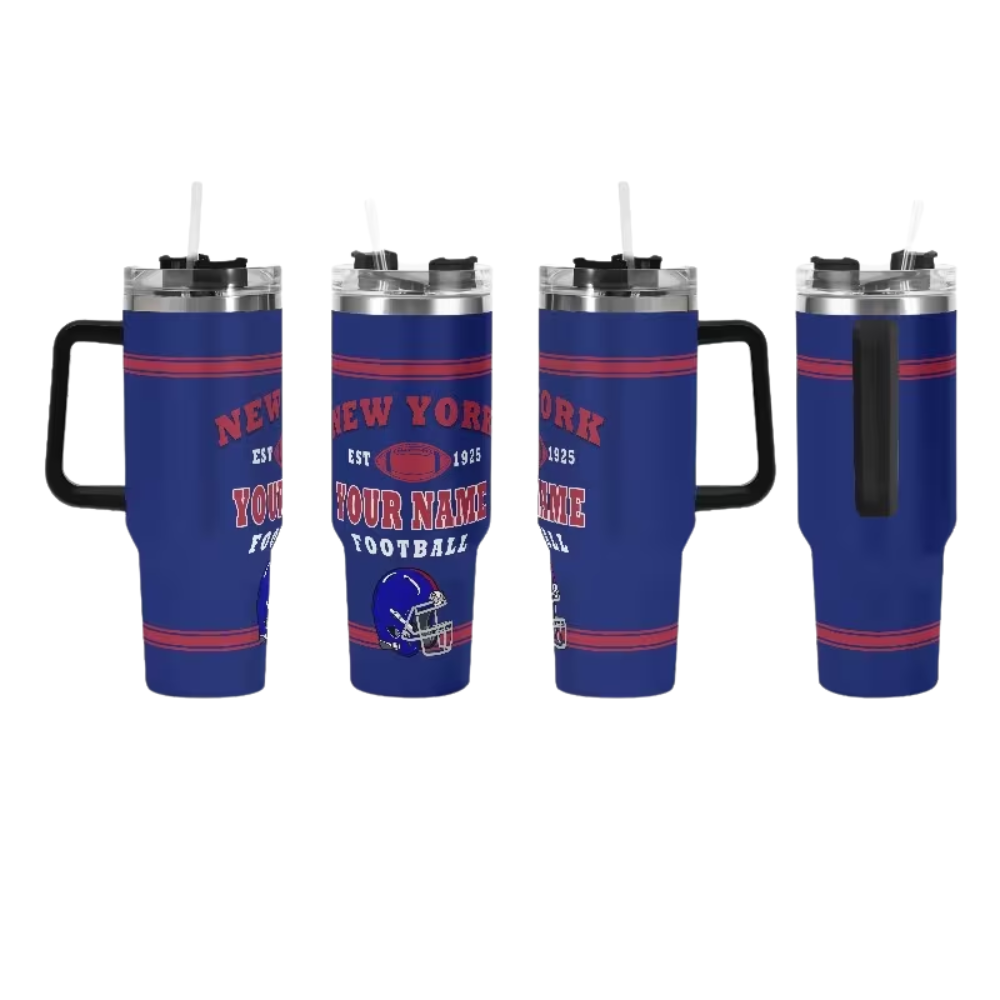 Custom NYC 40oz Stainless Steel Travel Mug with Lid & Straw