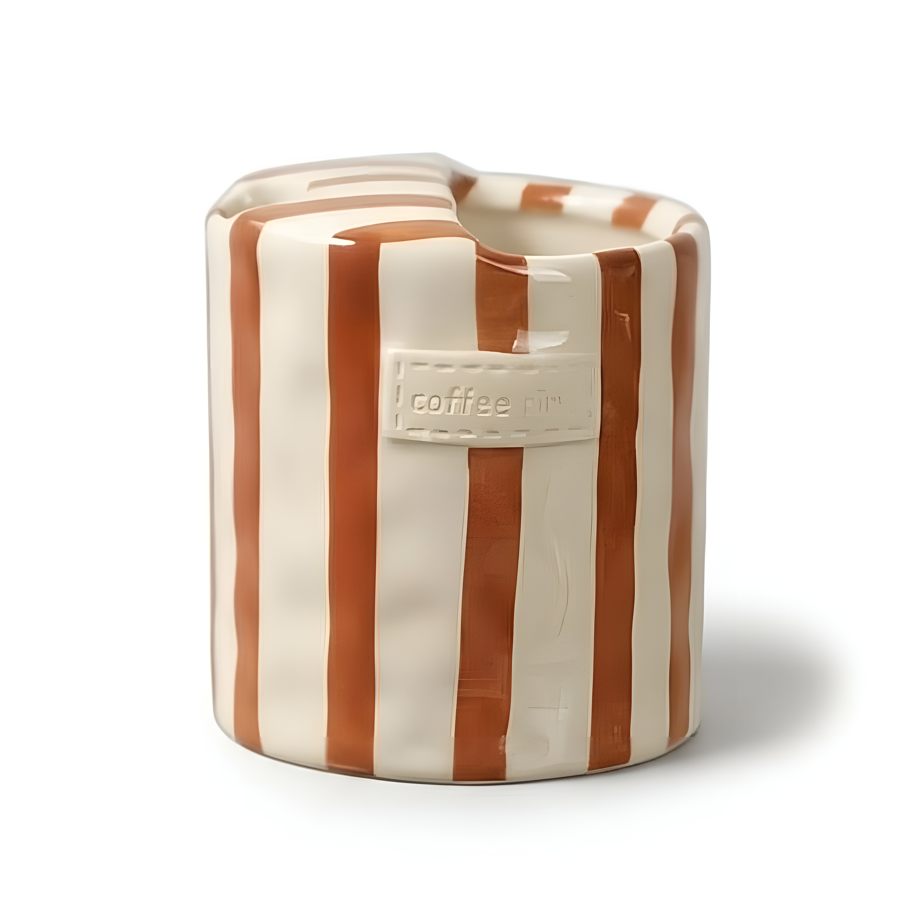 Retro Striped Design Ceramic Mug For Valentines Day Gift