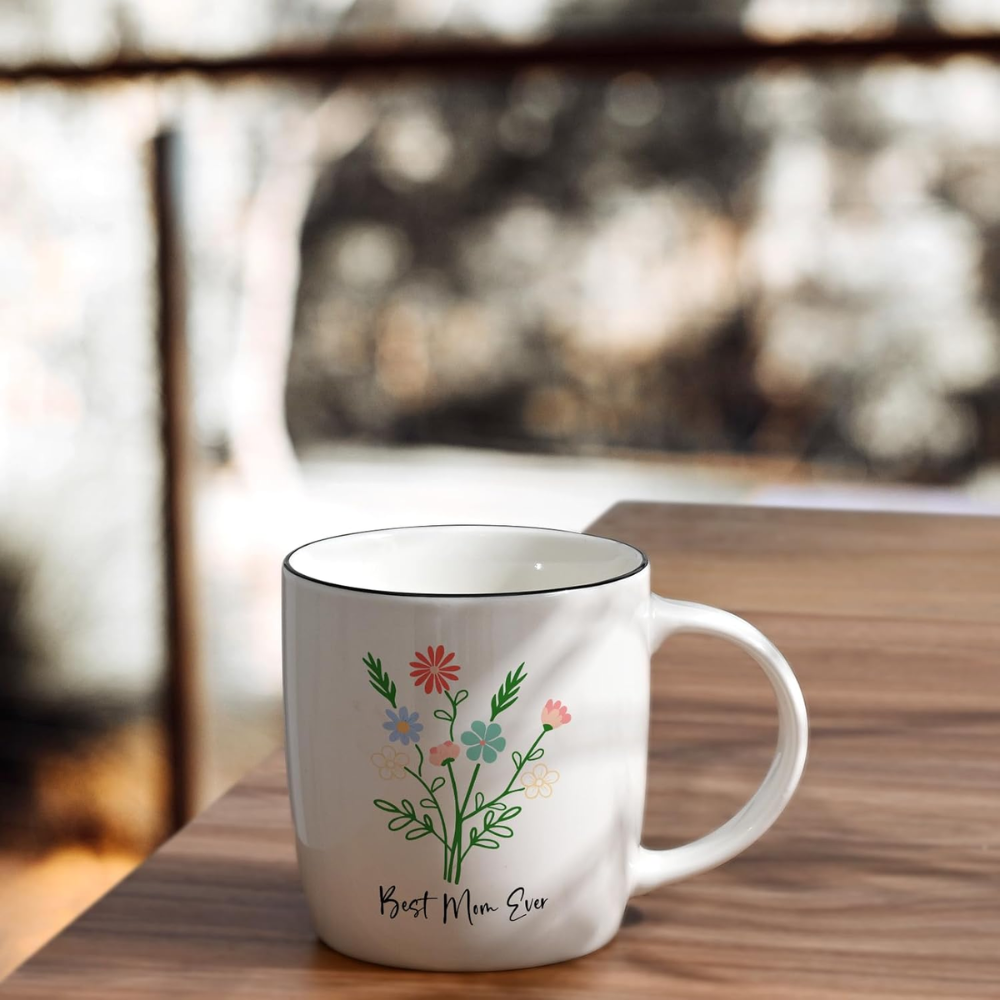 1 Piece 12Oz Ceramic Coffee Mug Best Mom Ever Mothers Day Gift Cup