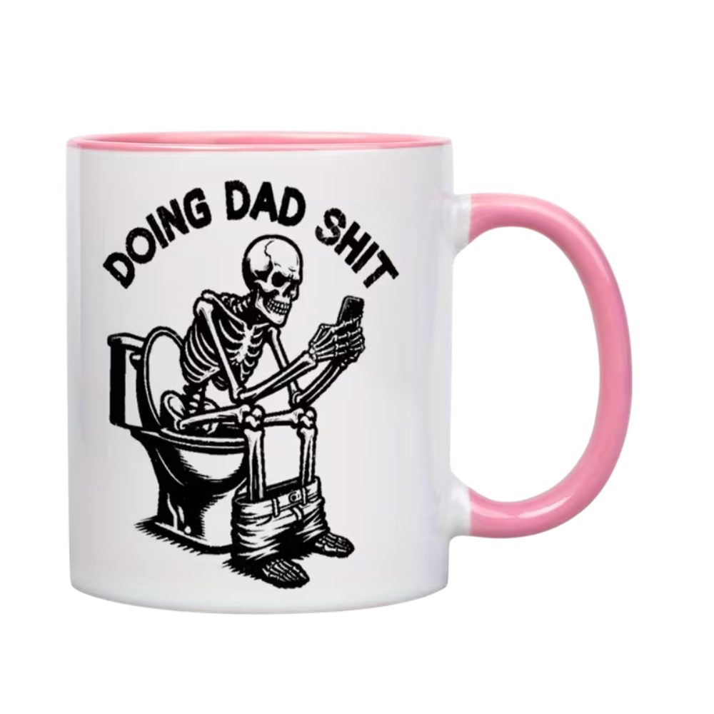 11 oz Ceramic Funny Skull Coffee Mug for Dad Novelty Drinkware