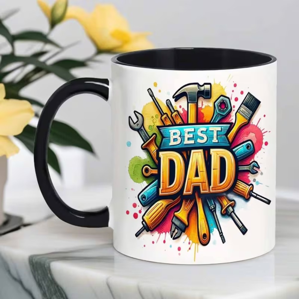 11 oz Ceramic Best Dad Tools Coffee Mug for DIY Dad Drinkware 1pc