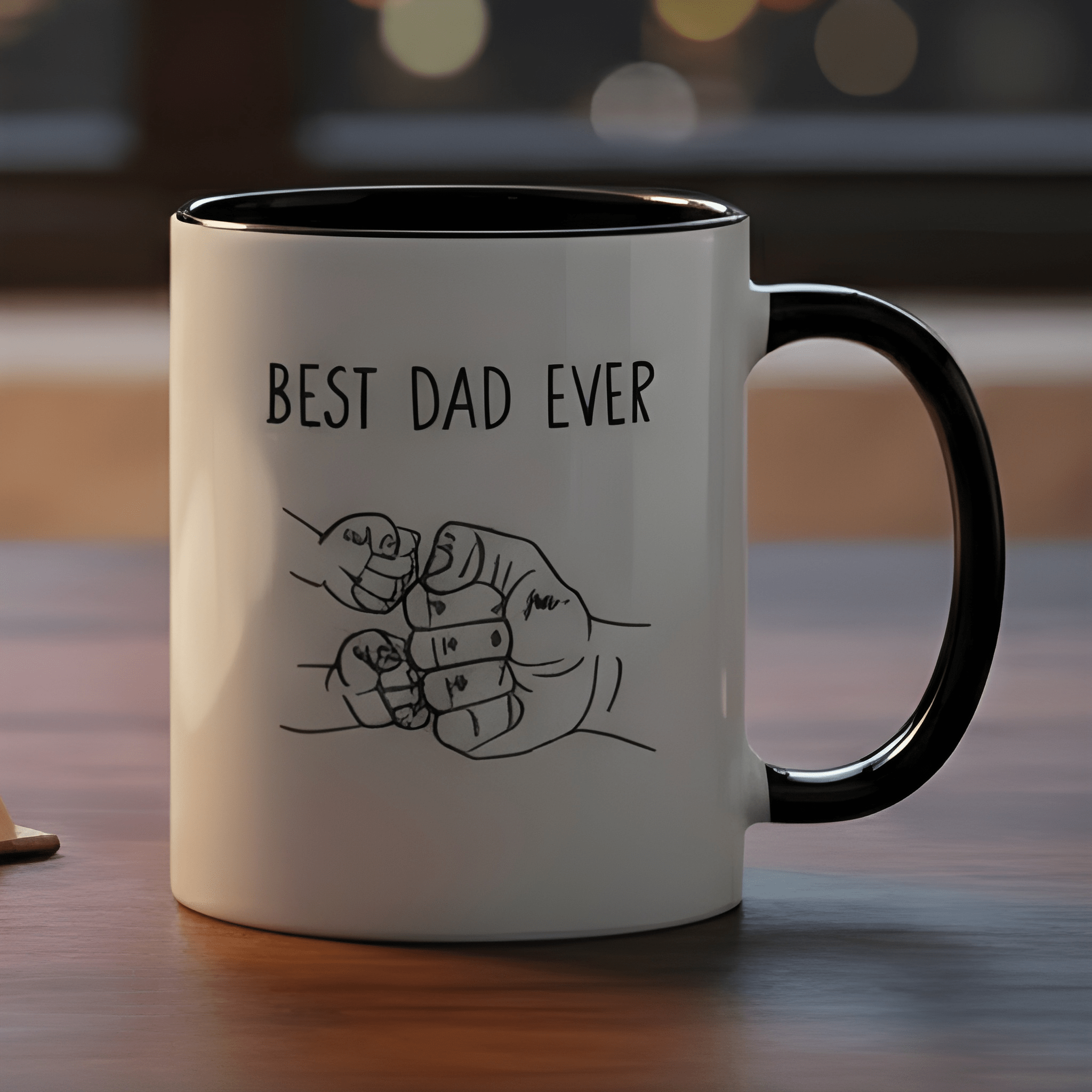 11 oz Personalized Best Dad Fist Bump Ceramic Coffee Mug Drinkware
