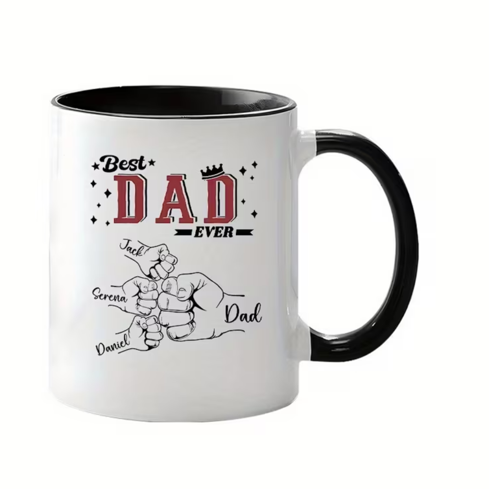 Personalized Photo Coffee Mug for Dad Custom Text Ceramic Drinkware