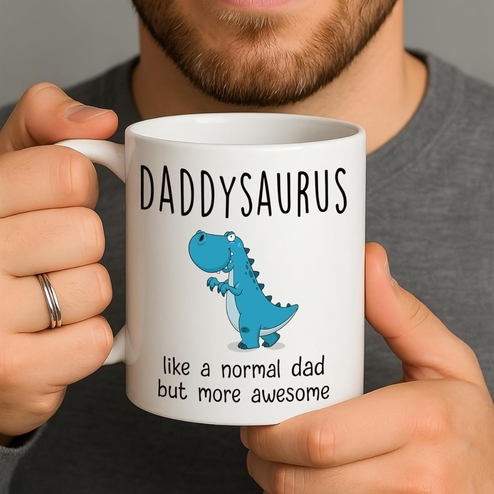 11 oz Ceramic Daddysaurus Coffee Mug for Dad Novelty Drinkware