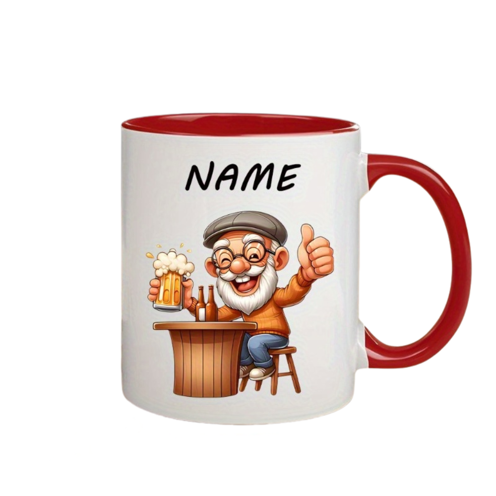 Drinking Grandpa' Design, Personalized and Unique Mug, Customizable with Name, Heat-resistant, Easy to Clean, Reusable, High-quality Material, Comfortable Grip, Ideal Gift for Oktoberfest, Thanksgiving, Valentine's Day
