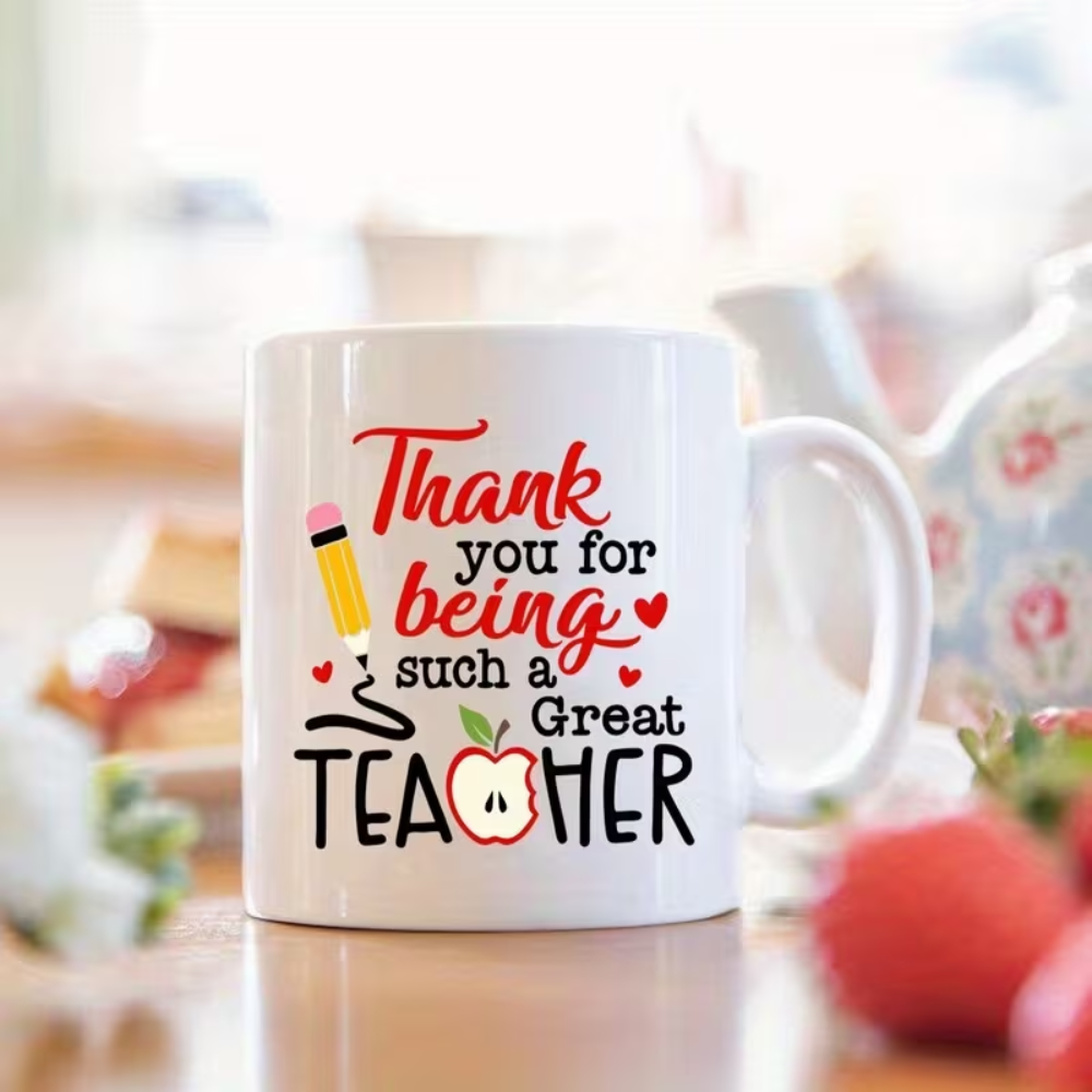 1pc, 11oz ceramic mug, coffee cup, the best teacher gift. 