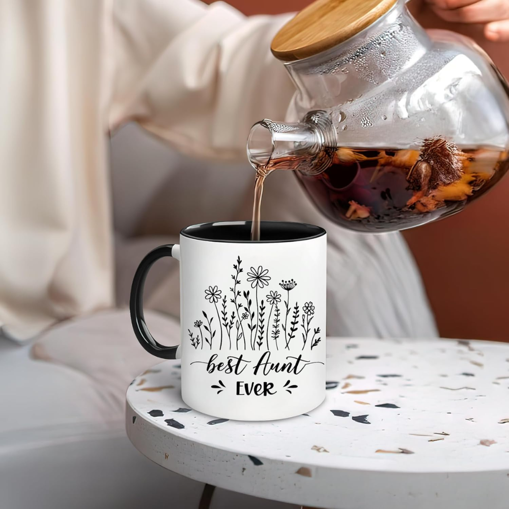 11 oz Ceramic Best Aunt Ever Coffee Mug with Keychain Drinkware