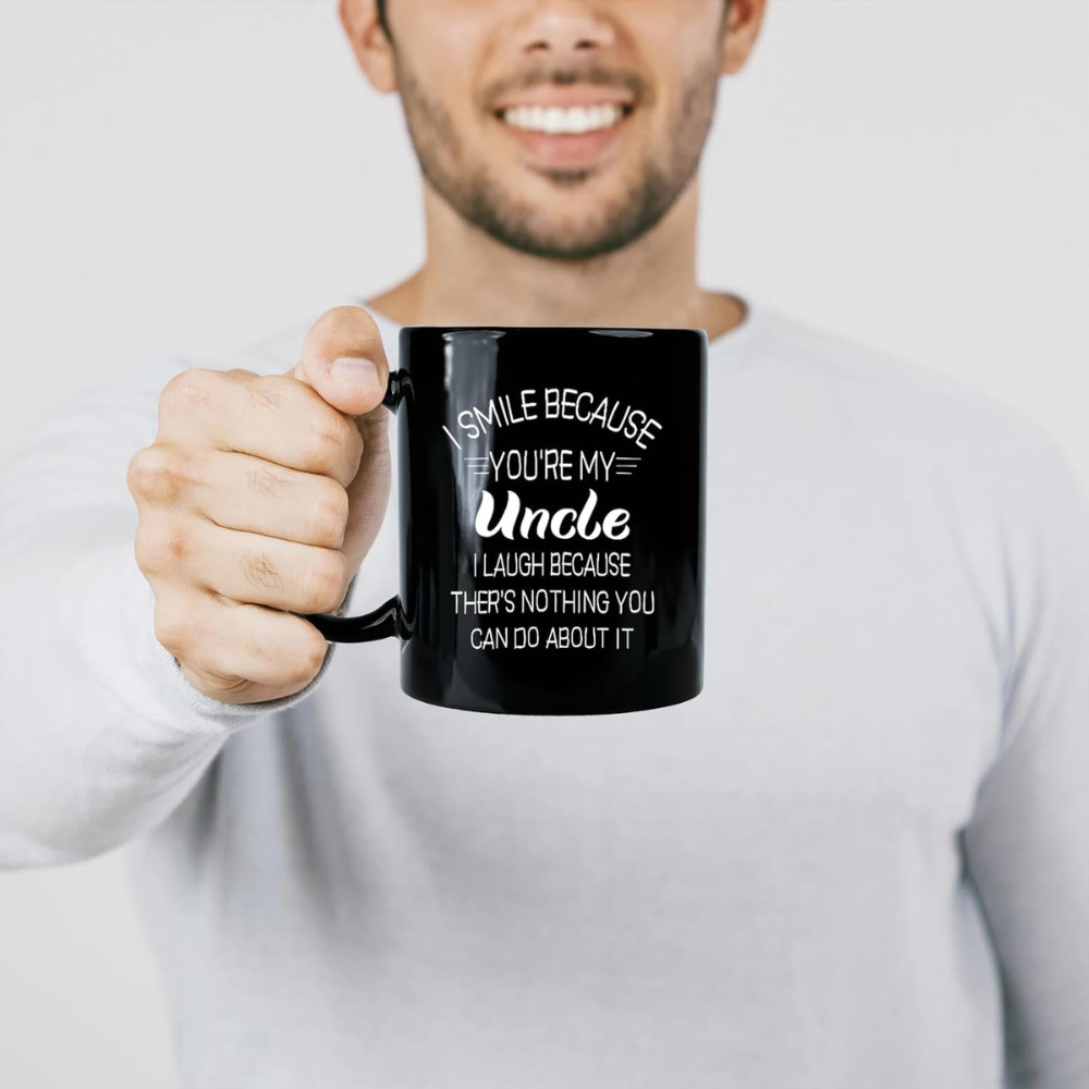 11 oz Ceramic I Smile Because Youre My Uncle Coffee Mug Drinkware
