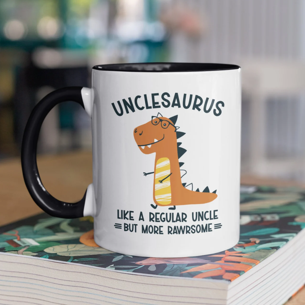 Ceramic Unclesaurus Dinosaur Coffee Mug Funny Uncle Drinkware
