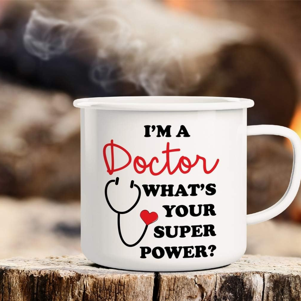 16 oz Enamel Stainless Steel Doctor Quote Camping Coffee Mug Drinkware