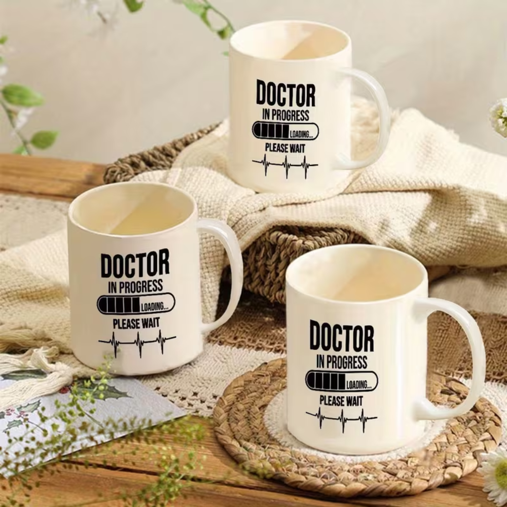 Ceramic Doctor in Progress Coffee Mug with Handle Novelty Drinkware 1pc