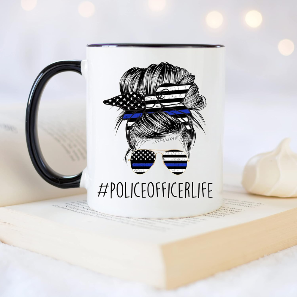 11 oz Ceramic Female Police Officer Coffee Mug Law Enforcement Drinkware