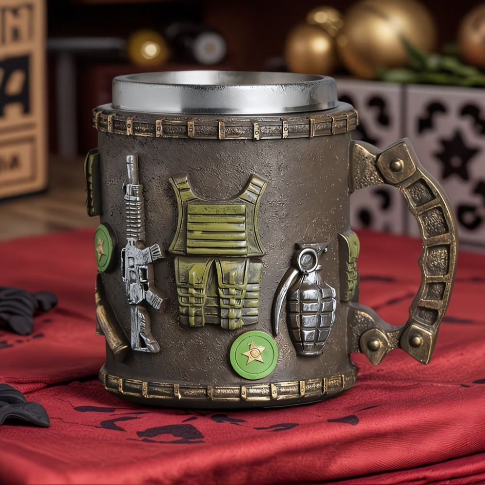 Mug - Durable Stainless Steel, Hand Wash Only, Perfect for Coffee & Beer, Ideal for Home Decor Or Gift