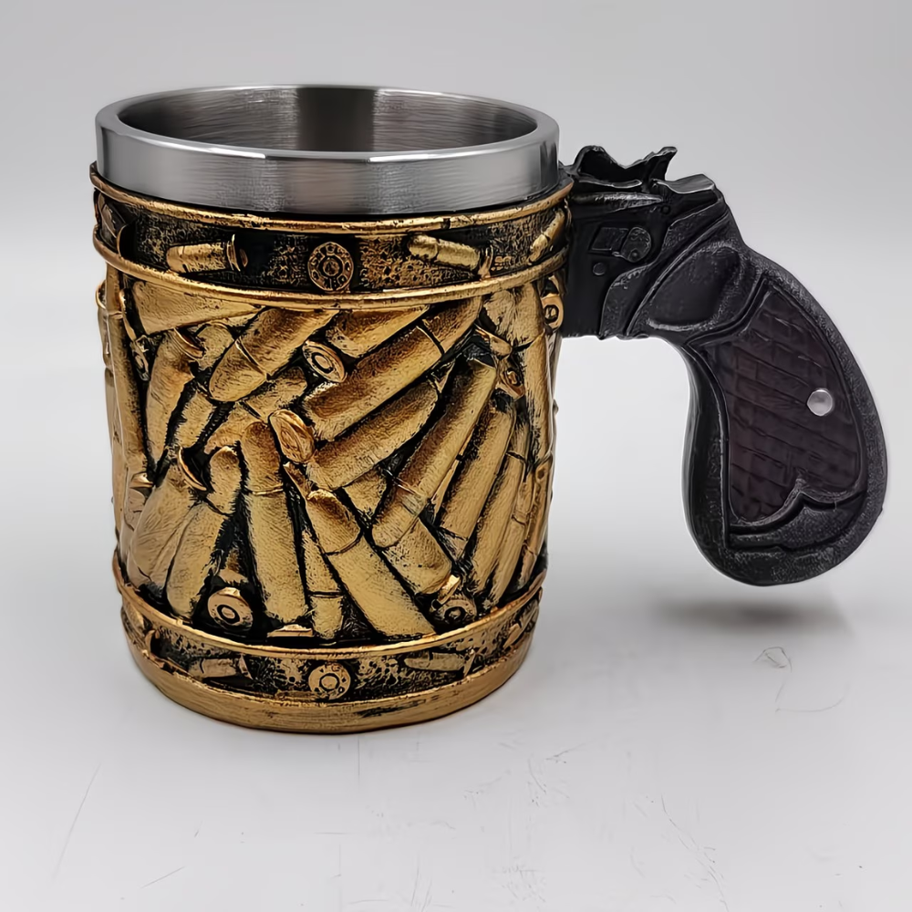 ] 3D Realistic Printed Stainless Steel Mug | Creative Handle, Durable And Reusable Coffee Cup