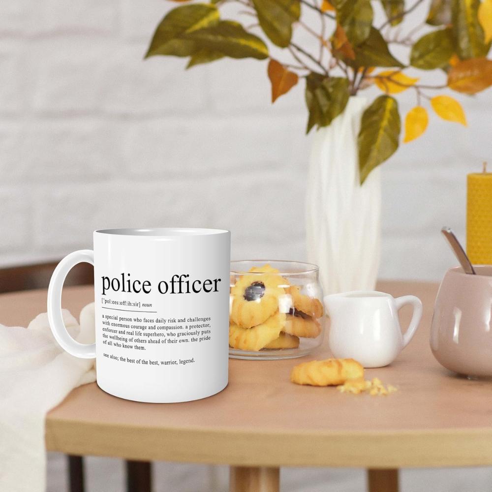 11 oz Ceramic Police Officer Definition Coffee Mug Law Enforcement Drinkware