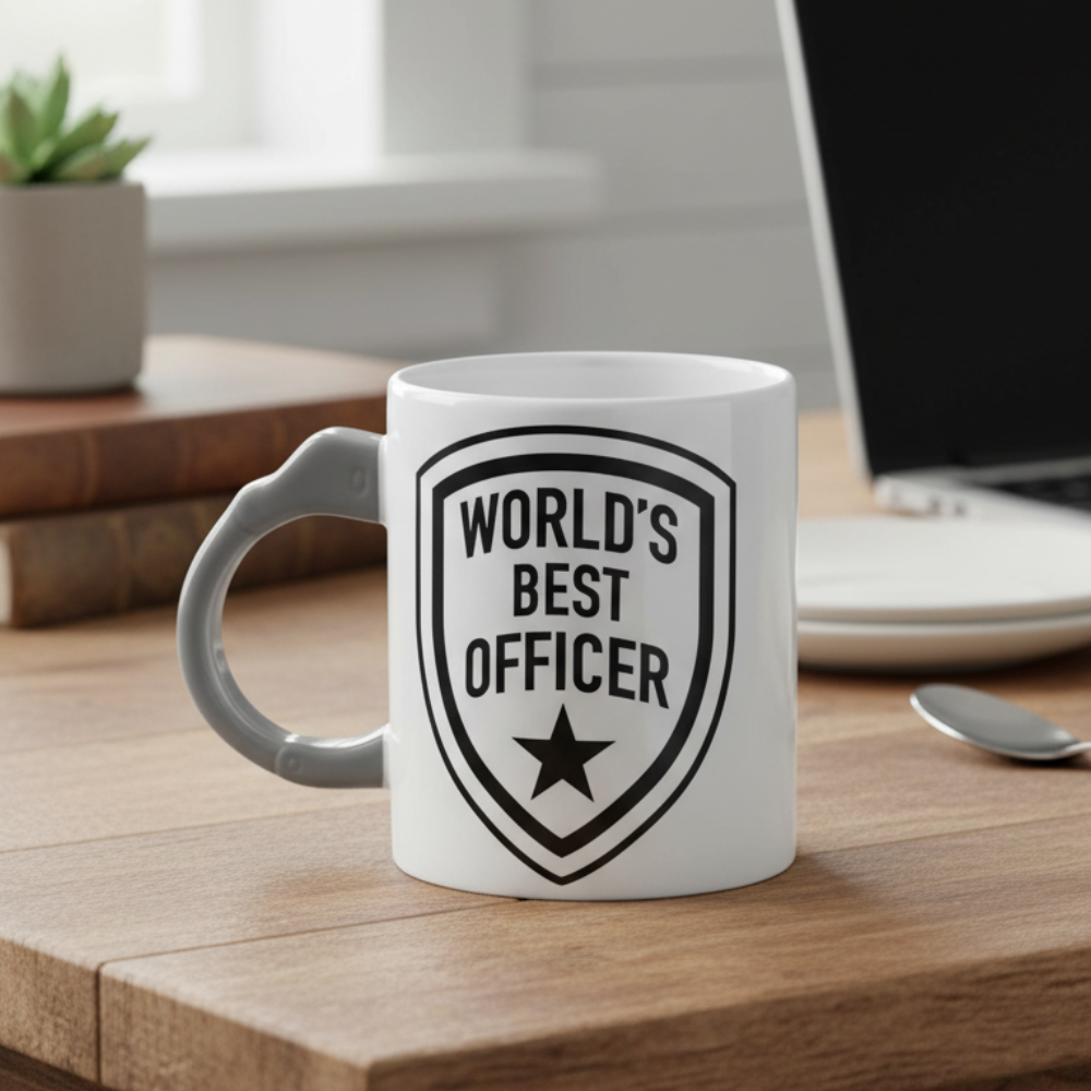 12 oz Ceramic Worlds Best Police Officer Coffee Mug Law Enforcement Drinkware