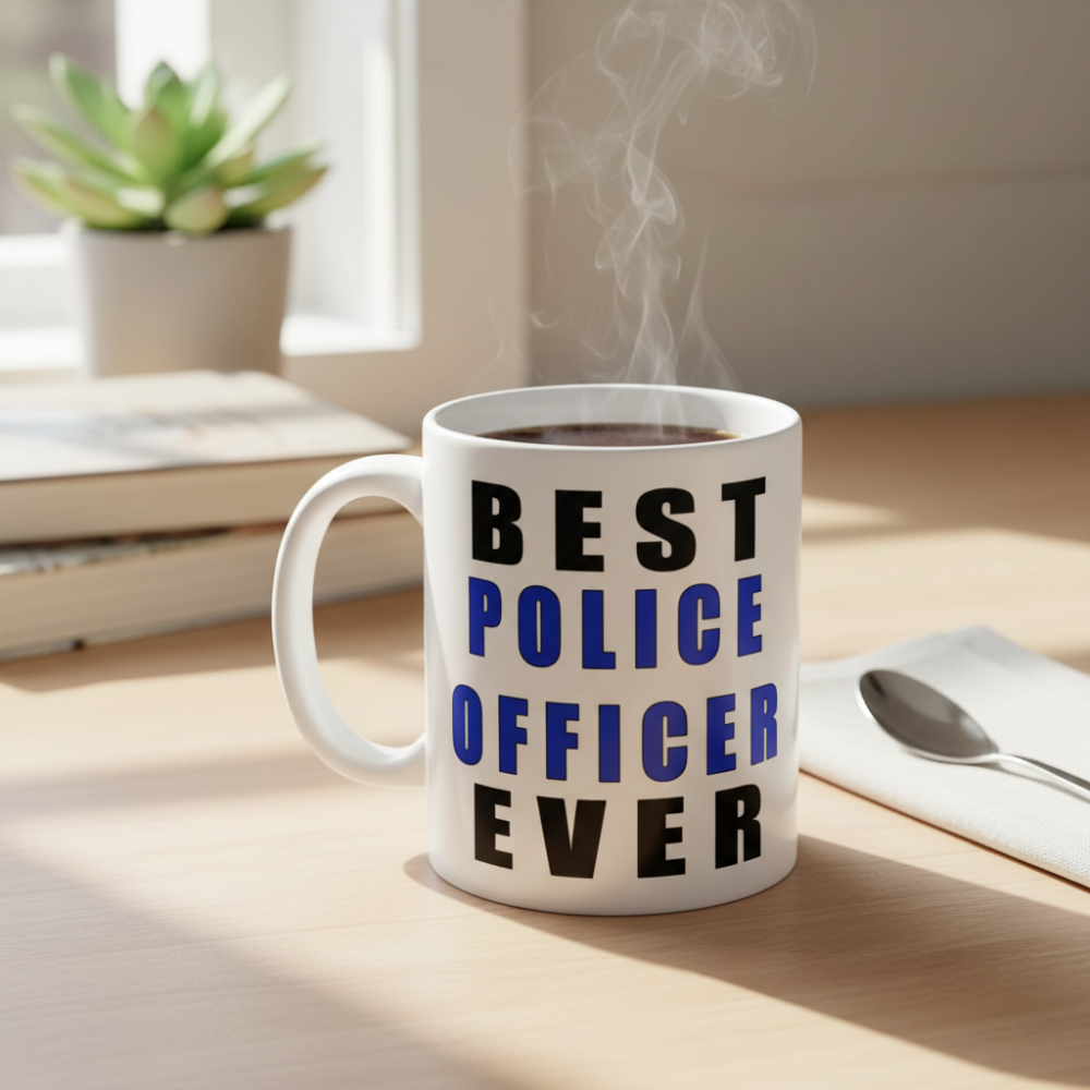 Ceramic Best Police Officer Ever Coffee Mug Law Enforcement Drinkware