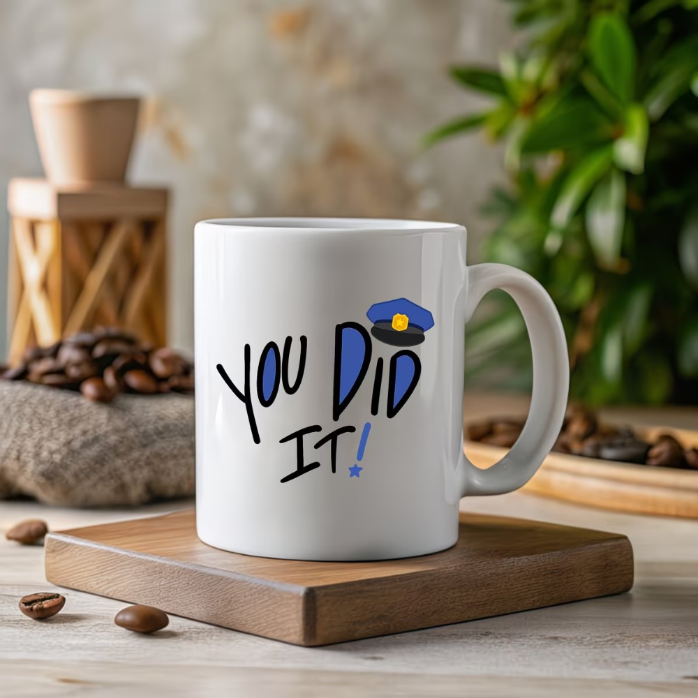 Police Academy Graduation Travel Coffee Mug With Officer Text