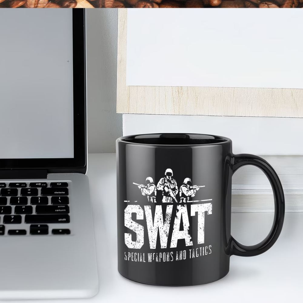 1pc, SWAT, Soldiers Coffee Mug, 11oz Ceramic Coffee Cups, Water Cups, Summer Winter Drinkware, Birthday Gifts, Holiday Gifts
