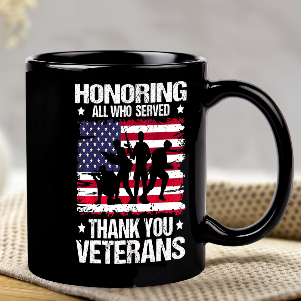 1pc Veterans Day Ceramic Mug with Appreciation Gift 