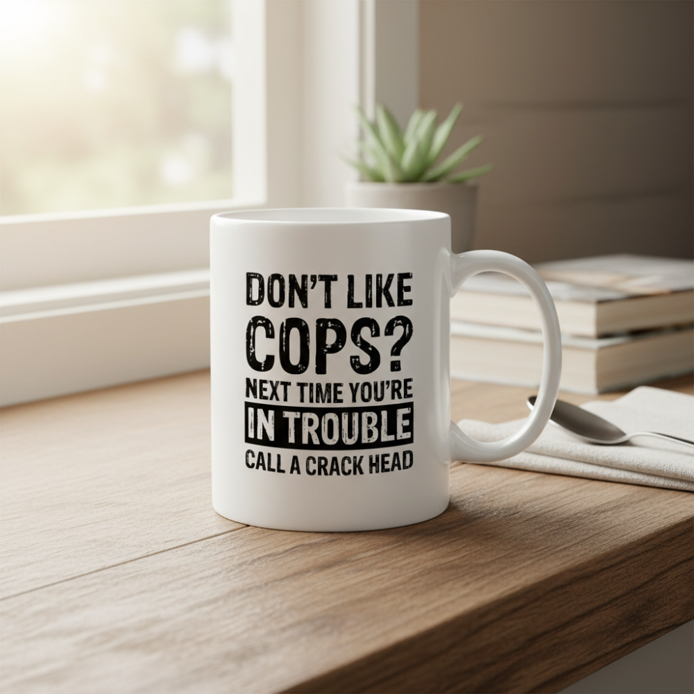 11oz Ceramic Police Coffee Mug with Dont Like Cops Text