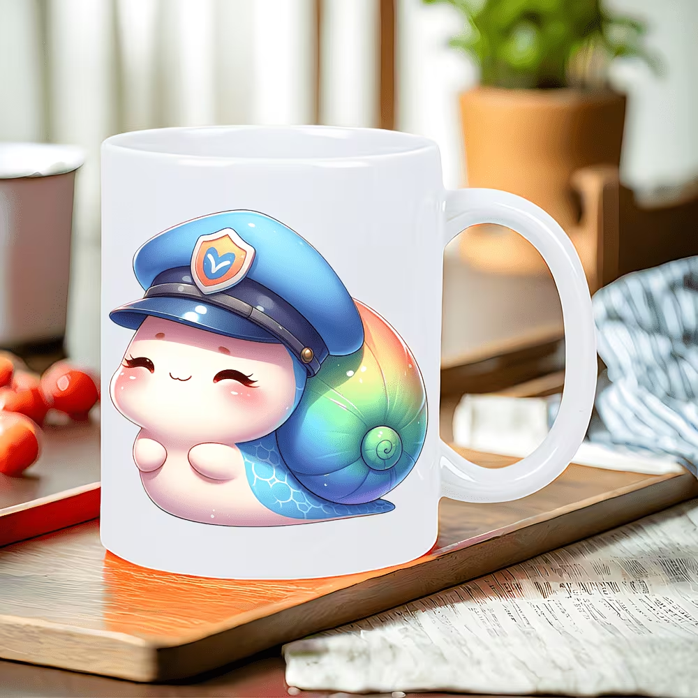 11oz Ceramic Police Officer Snail Coffee Mug