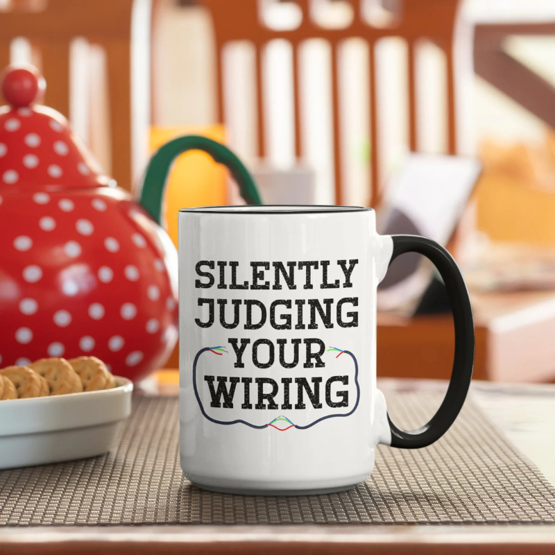 Electrician Gifts I Am Silently Judging Your Wiring Funny Electrician Mug