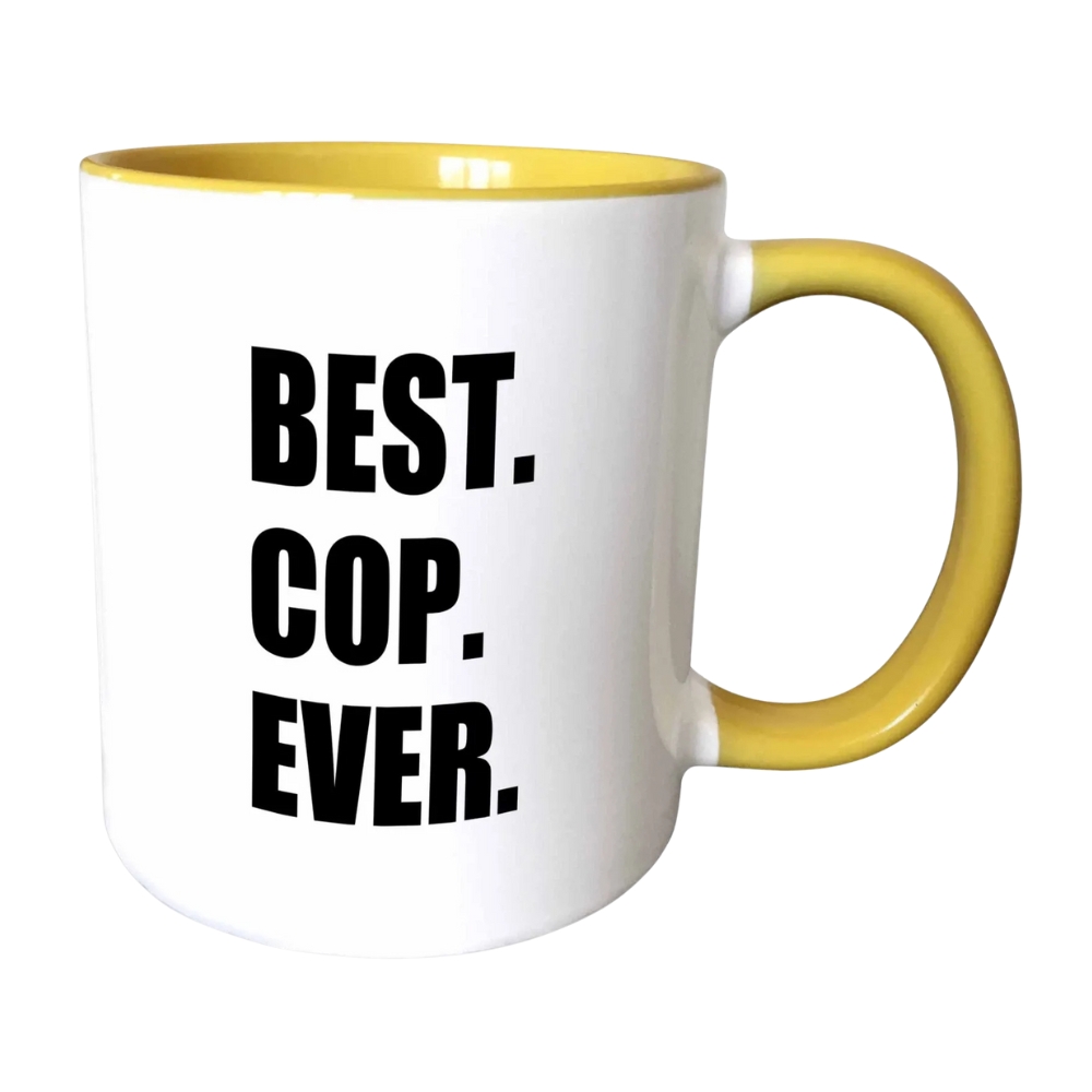 3dRose Best Cop Ever - fun text gifts for worlds greatest police officer Mug