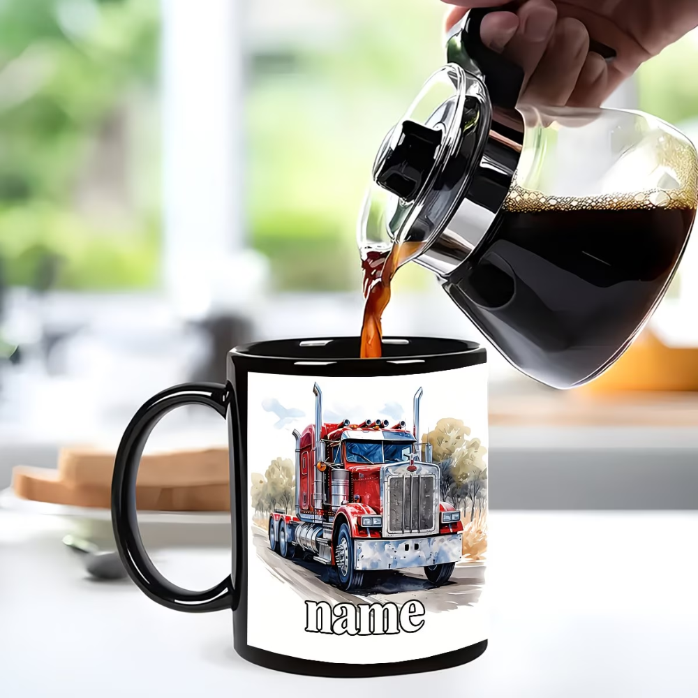 11oz Personalized Cartoon Truck Ceramic Coffee Mug