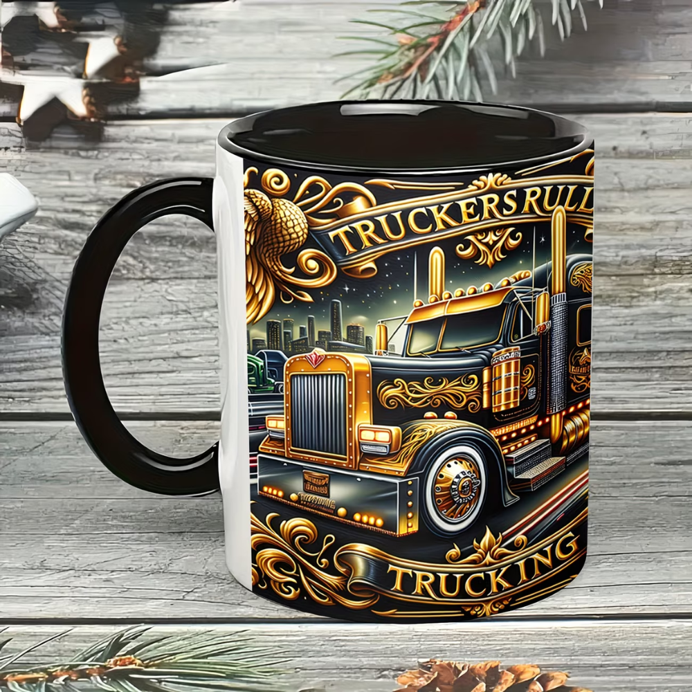11oz Vintage Truck Themed Ceramic Coffee Mug
