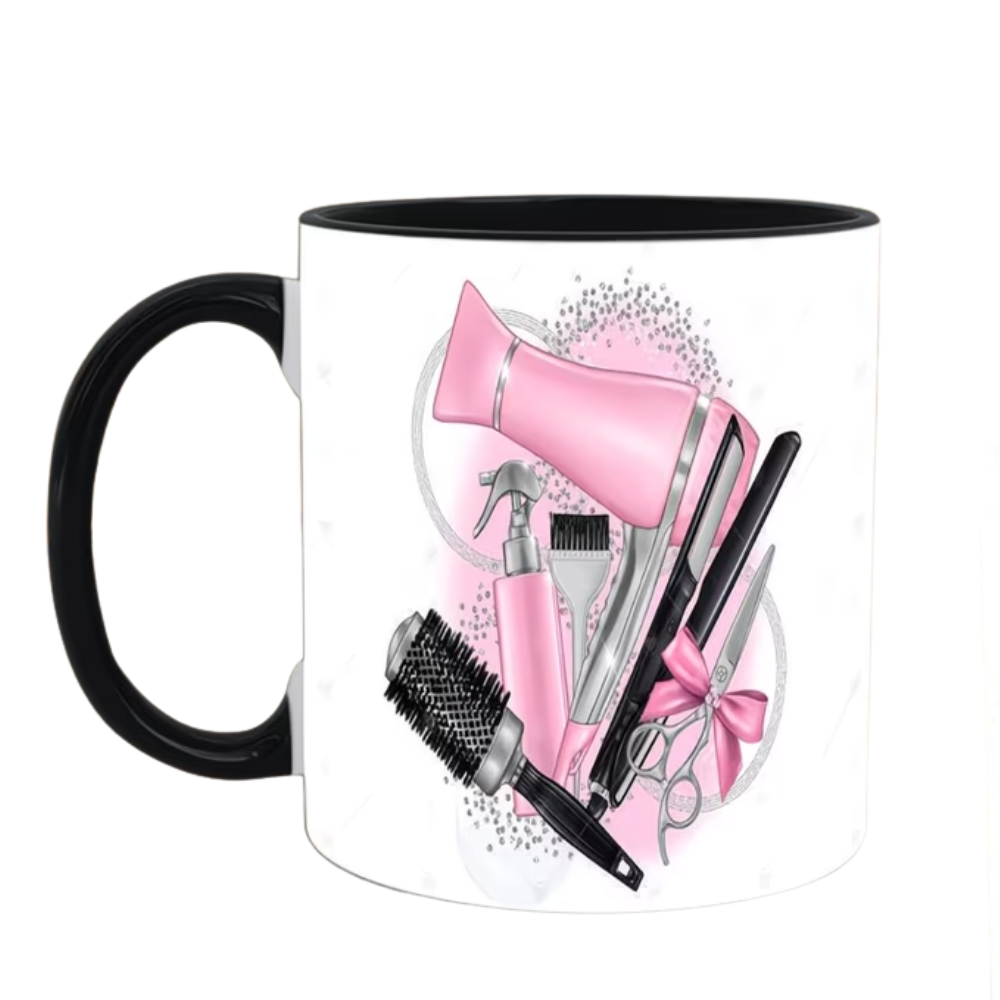 1pc Hairdressing Tools Design Ceramic Mug 