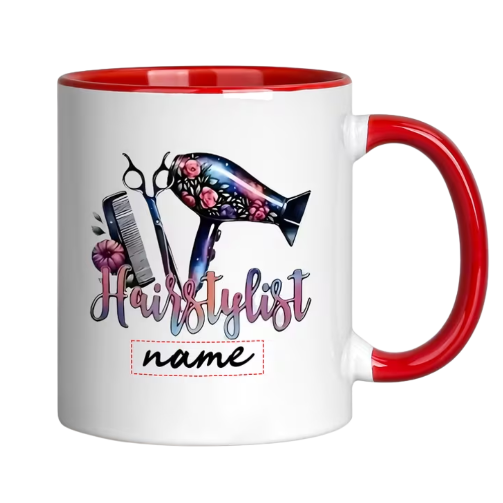 1pc Personalized Hairstylist Mug with Name/Text - 11oz Ceramic Hairdressing Cup,
