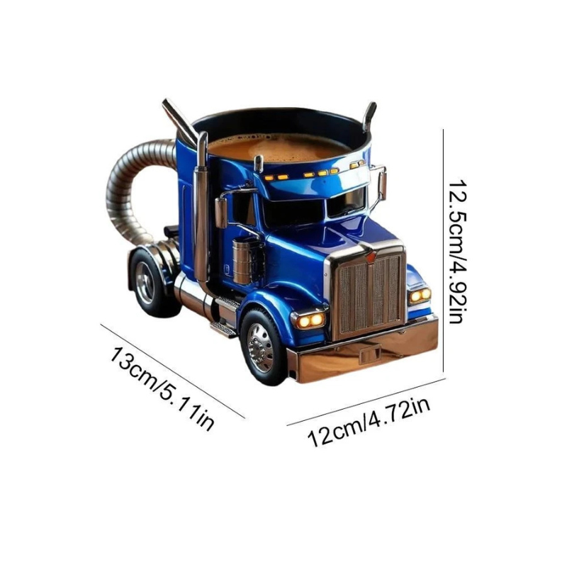 Handcrafted Truck Coffee Mug, Semi-truck Coffee Mugs for Truck Lovers