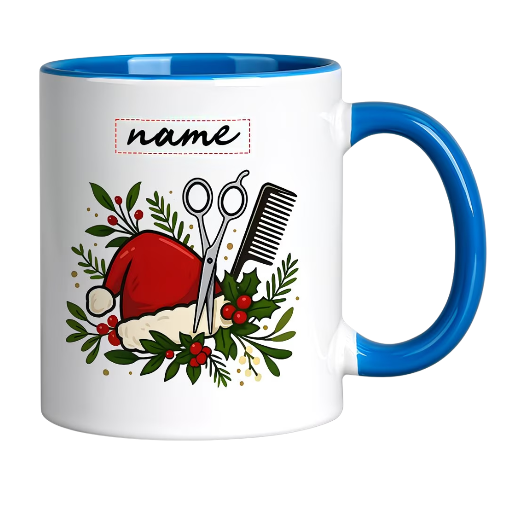 1pc 11oz Custom Name Ceramic Coffee Mug, Personalized Hairdressing 