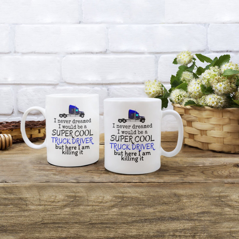 Super Cool Truck Driver Trucker Coffee Mug  Funny Gifts For Truck Drivers