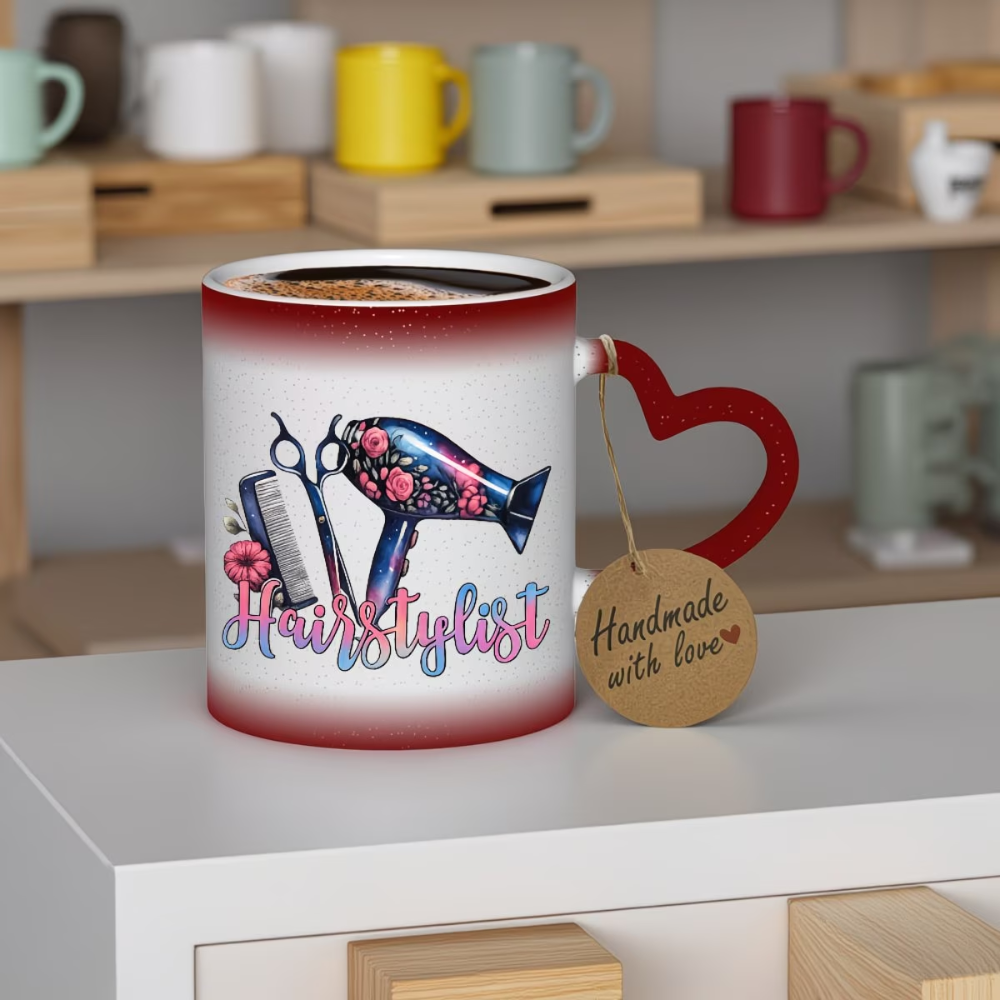 Stylish Hair Tools, 11Oz 350Ml Color-Shifting Ceramic Coffee Mug, Hand Wash Only. A Unique