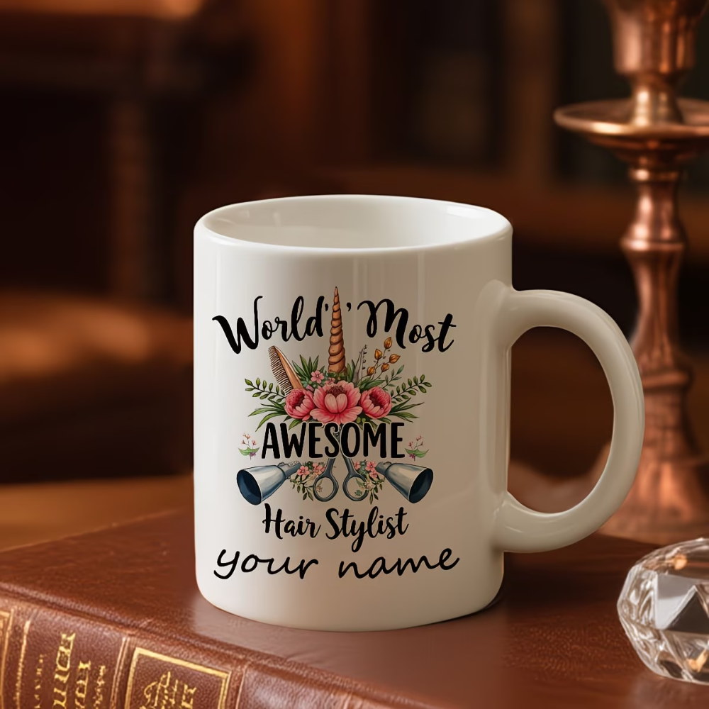 Personalized Hair Stylist Mug - Name/Name - Salon Decor, Barber Gifts, Hairstylist Birthday/Christmas/Thank You Present 