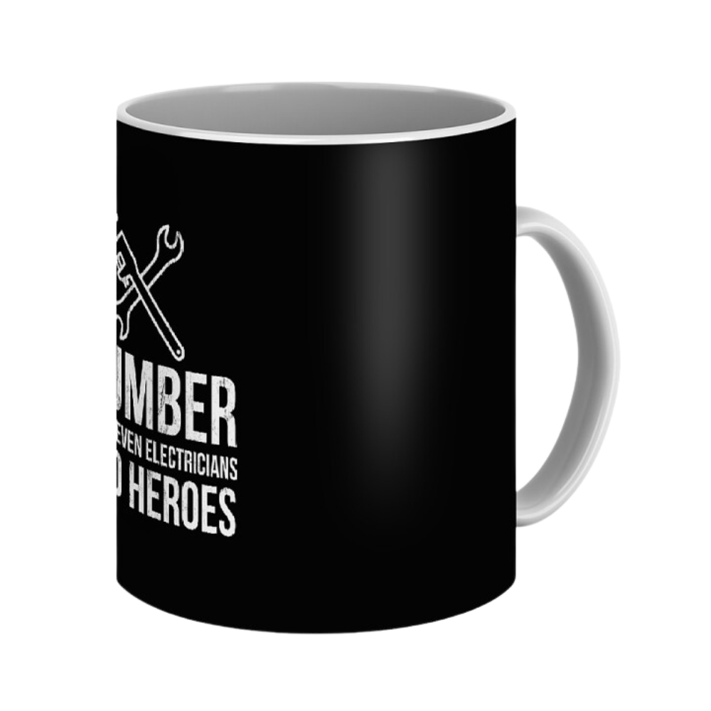 Plumber Because Even Electricians Need Heroes Funny Coffee Mug