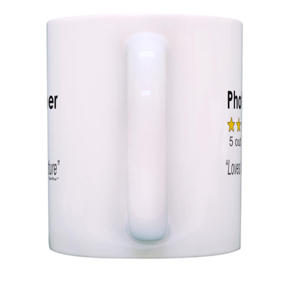 ThisWear Camera Gifts for Photographers Men Photographer 5 Out Of 5 Stars Review Loves To Shoot and Capture 11oz Ceramic Coffee Mug Photographer