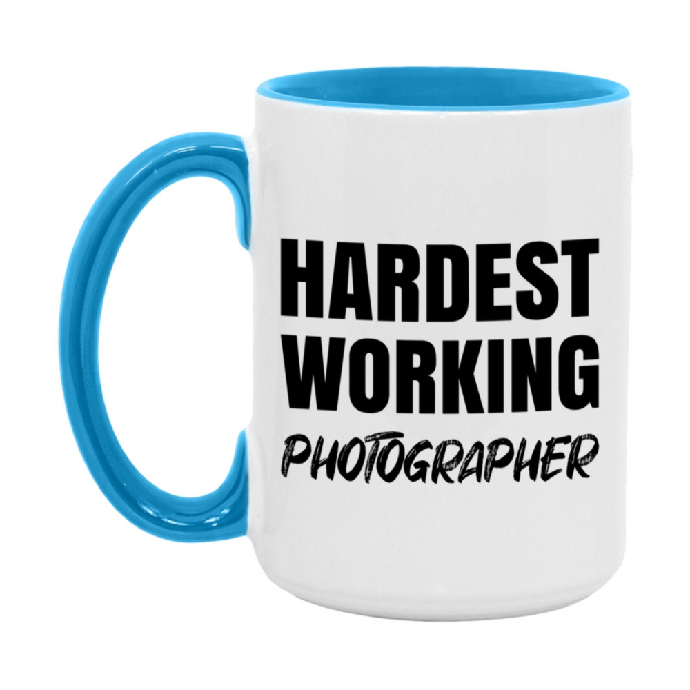 Photographer Superlative Mug, Hardest Working Photographer, 11oz or 15oz Ceramic Coffee Mug