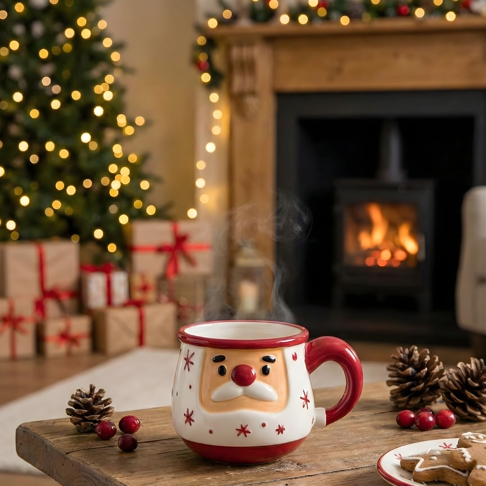Holiday Ceramic Mug Set With Box