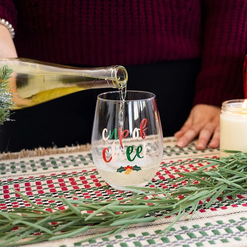 Stemless Cheer Wine Glass