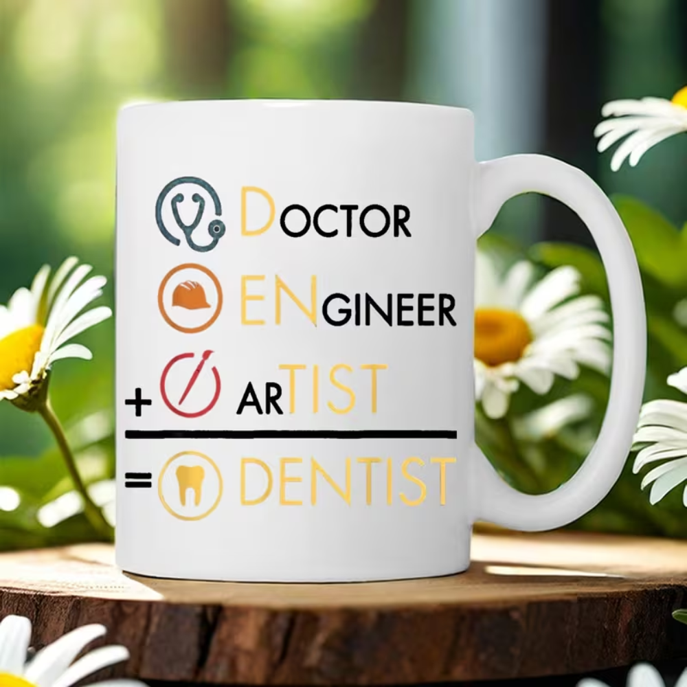 1pc 11oz Medical Doctor Engineer Dentist Artist Ceramic Mug - Funny Specialty Icons