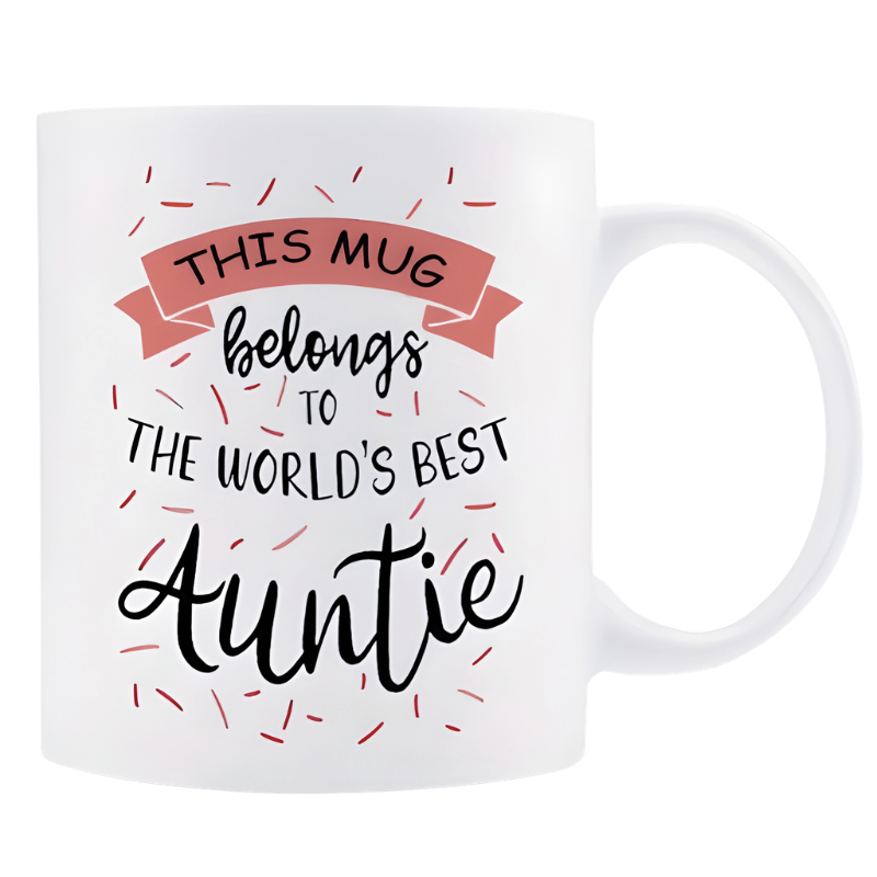 Aunt Quote Print 11oz Ceramic Coffee Mug With Two Tone Design