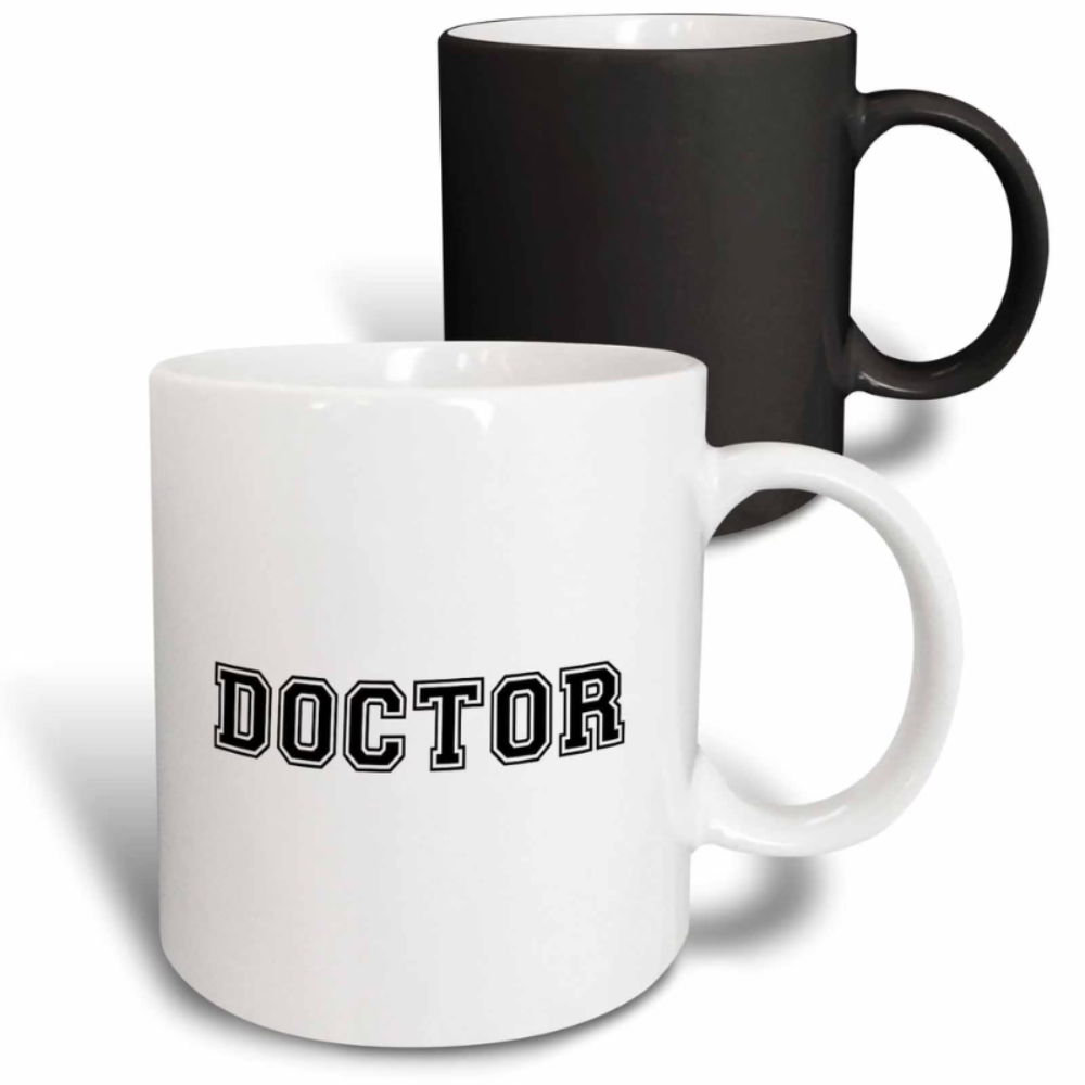 Doctor Text Printed Two Tone Coffee Cup