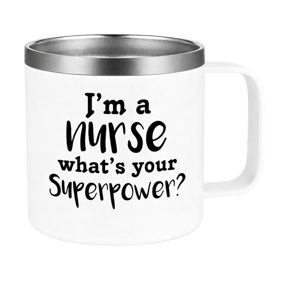 14oz Nurse Superpower Quote Print Coffee Mugs Set