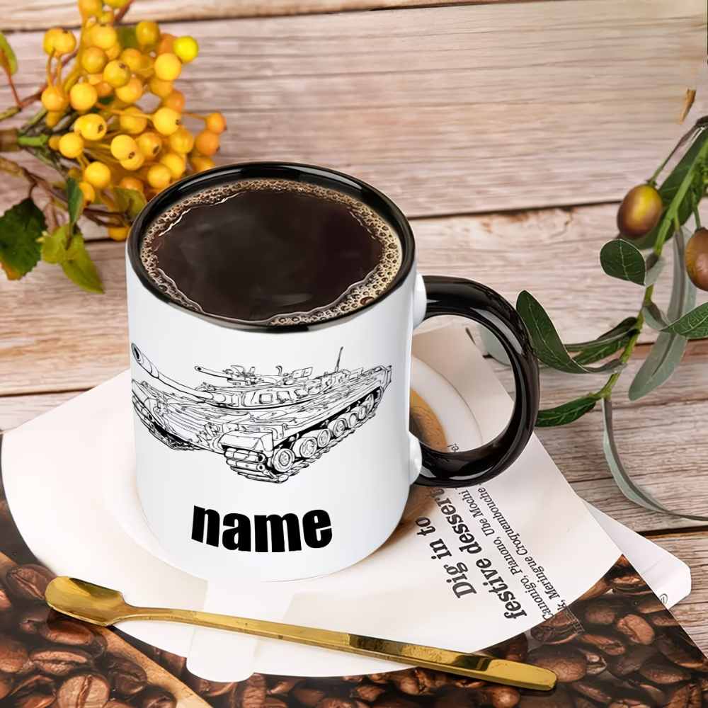Tank Sketch Custom Ceramic Coffee Mug