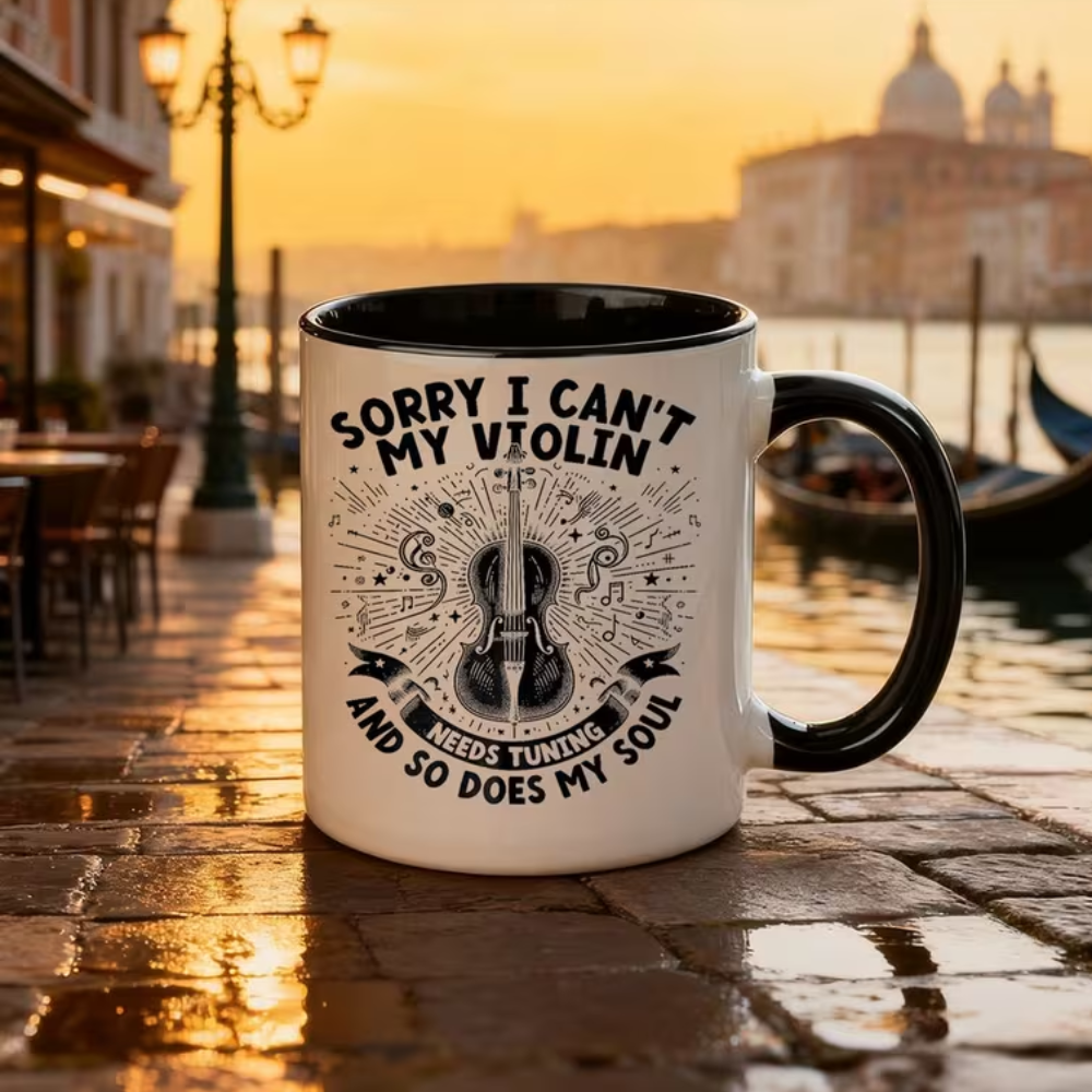 Funny Violin Tuning Quote Print 11oz Musician Coffee Mug