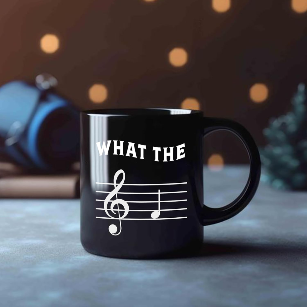 Funny Music Staff Coffee Mug With Treble Clef Design