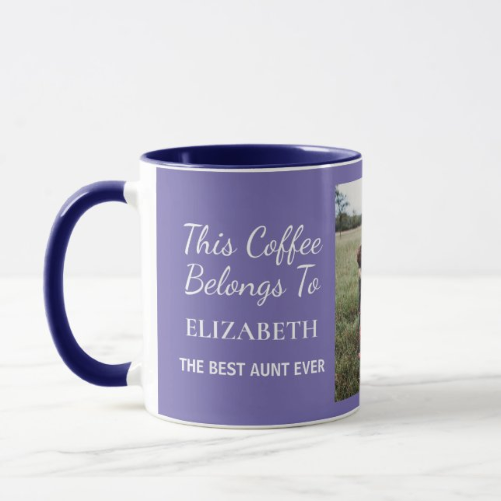 Personalized Aunt Photo Coffee Mug With Custom Name
